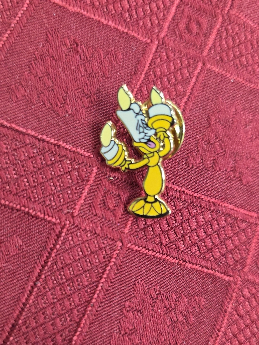 Disney Lumière Yellow and White Enamel Pin